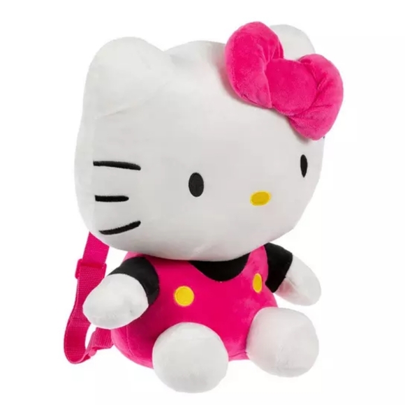 Hello Kitty Other - Hello Kitty Plush Backpack - Pink and White